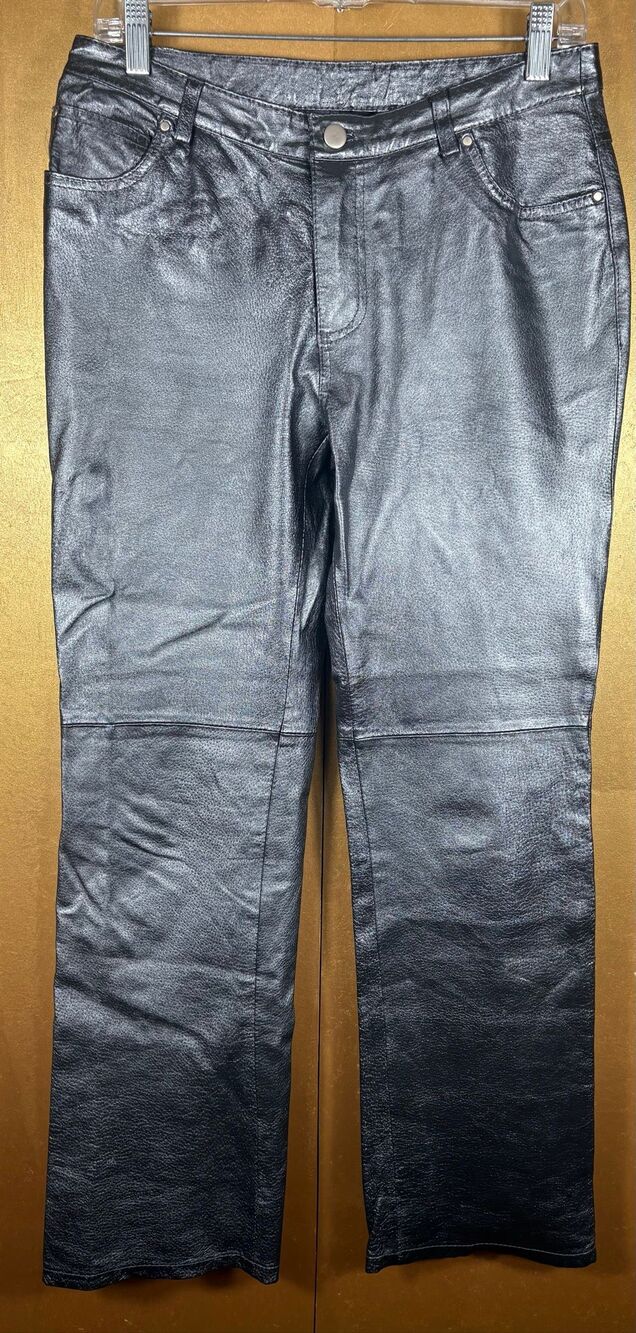 Metro Style Vintage silver genuine leather pants size 4